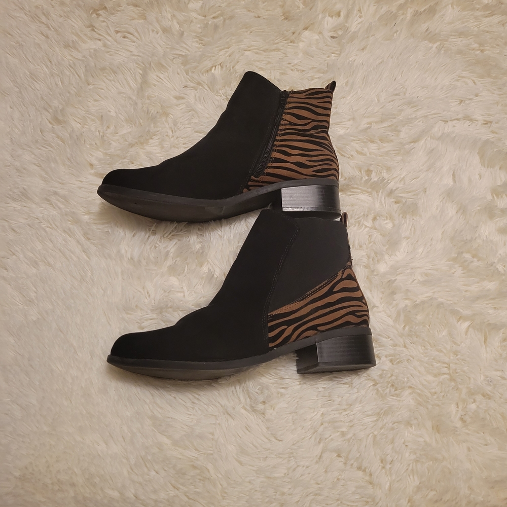 Lane Bryant Black and Brown Ankle Boots